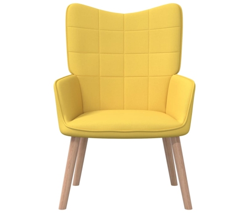 Silla de relajación con reposapiés tela amarillo mostaza