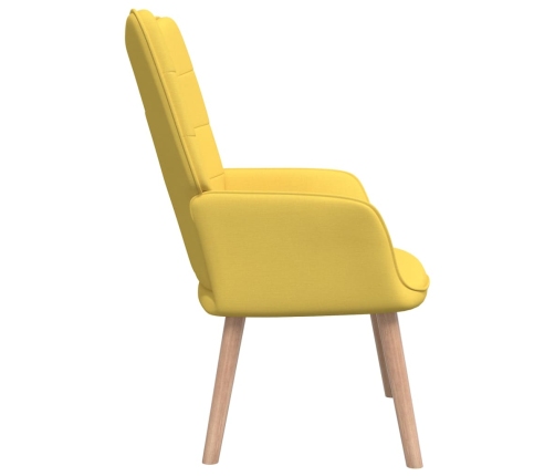 Silla de relajación con reposapiés tela amarillo mostaza