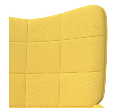 Silla de relajación con reposapiés tela amarillo mostaza