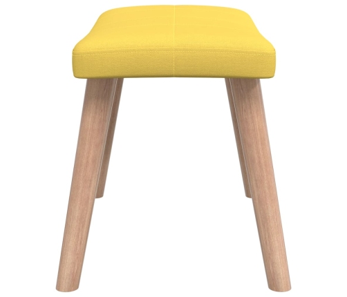 Silla de relajación con reposapiés tela amarillo mostaza