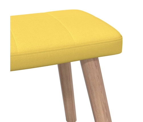 Silla de relajación con reposapiés tela amarillo mostaza