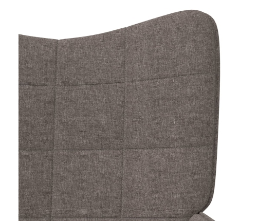 Sillón de relax con reposapiés de tela gris taupé