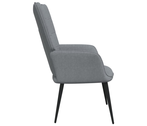 Silla de relajación con reposapiés tela gris claro