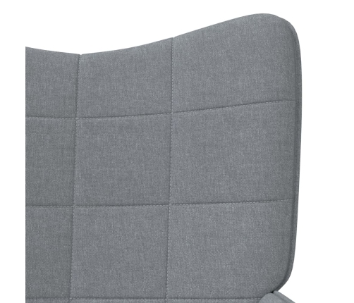 Silla de relajación con reposapiés tela gris claro