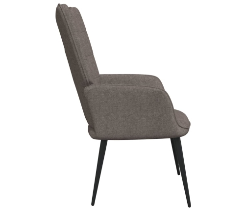 Sillón de relax con reposapiés de tela gris taupe