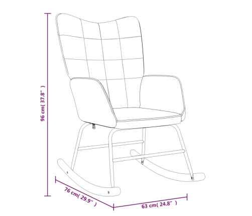 Silla mecedora de tela color crema