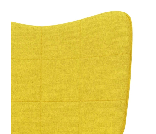 Silla mecedora de tela amarillo mostaza