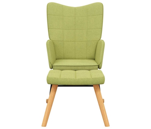 Silla mecedora con reposapiés tela verde