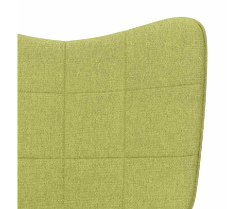 Silla mecedora con reposapiés tela verde