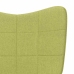 Silla mecedora con reposapiés tela verde