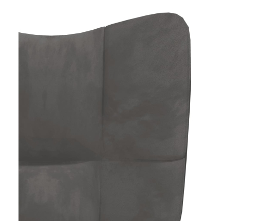 Sillón de relax de terciopelo gris oscuro