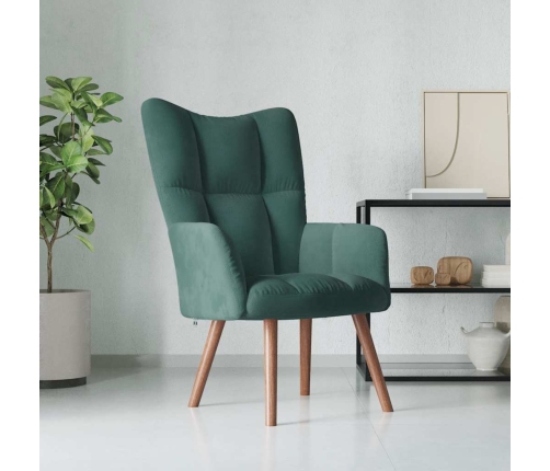 Sillón de relax de terciopelo verde oscuro