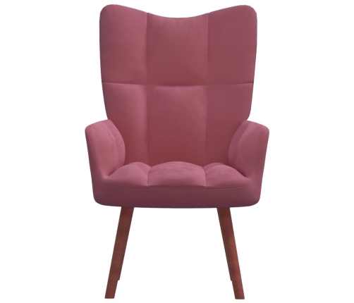 Sillón de relax de terciopelo rosa