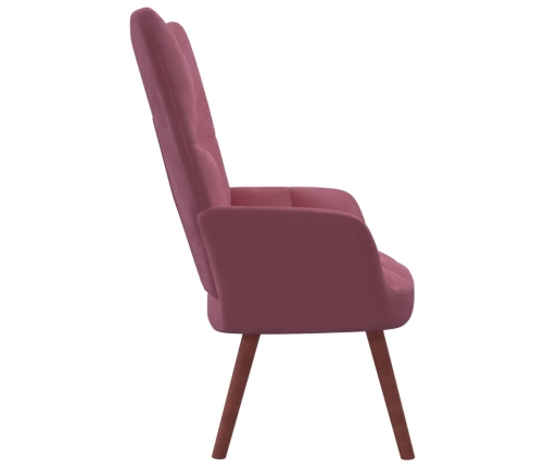 Sillón de relax de terciopelo rosa