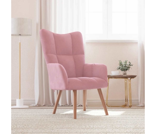 Sillón de relax de terciopelo rosa