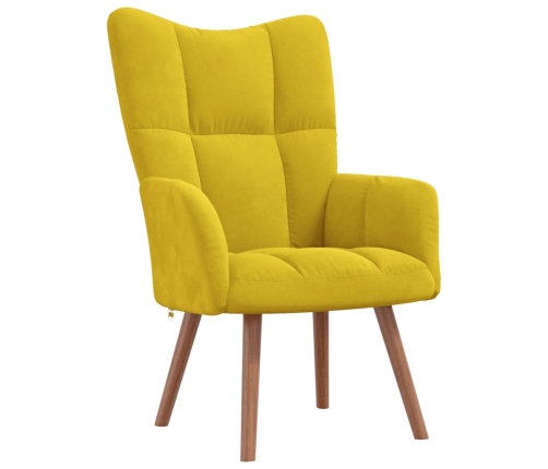 Sillón de relax de terciopelo amarillo mostaza