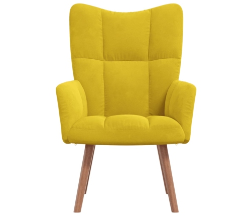 Sillón de relax de terciopelo amarillo mostaza