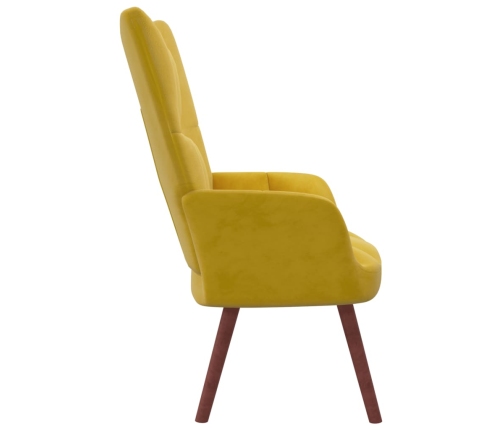 Sillón de relax de terciopelo amarillo mostaza