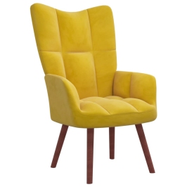 Sillón de relax de terciopelo amarillo mostaza