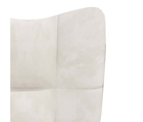 Sillón de relax de terciopelo blanco crema