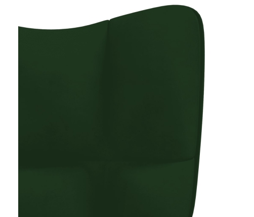 Sillón de relax con taburete terciopelo verde oscuro