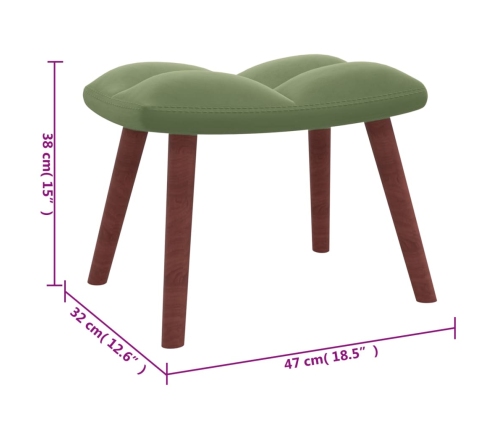 Sillón de relax con taburete de terciopelo verde claro