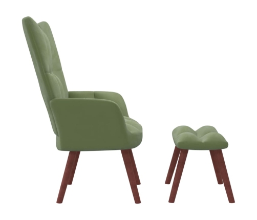 Sillón de relax con taburete de terciopelo verde claro