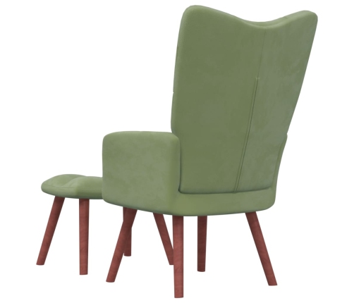 Sillón de relax con taburete de terciopelo verde claro