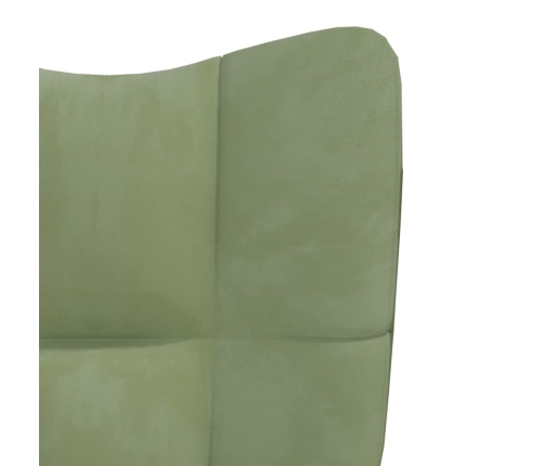 Sillón de relax con taburete de terciopelo verde claro