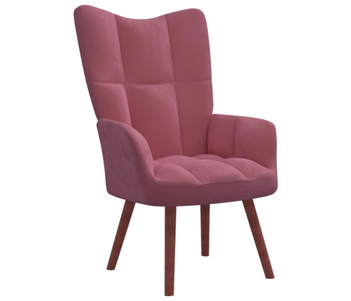 Sillón de relax con taburete terciopelo rosa