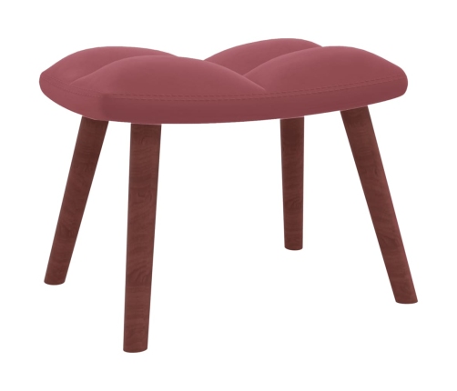 Sillón de relax con taburete terciopelo rosa