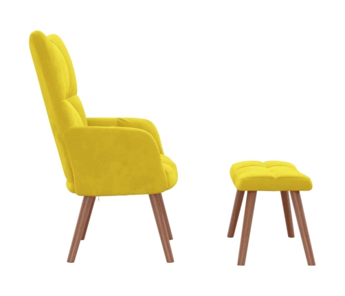 Sillón de relax con taburete terciopelo amarillo mostaza