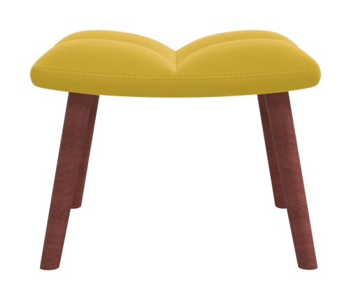 Sillón de relax con taburete terciopelo amarillo mostaza