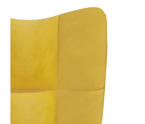 Sillón de relax con taburete terciopelo amarillo mostaza