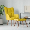 Sillón de relax con taburete terciopelo amarillo mostaza