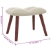 Sillón de relax con taburete terciopelo blanco crema