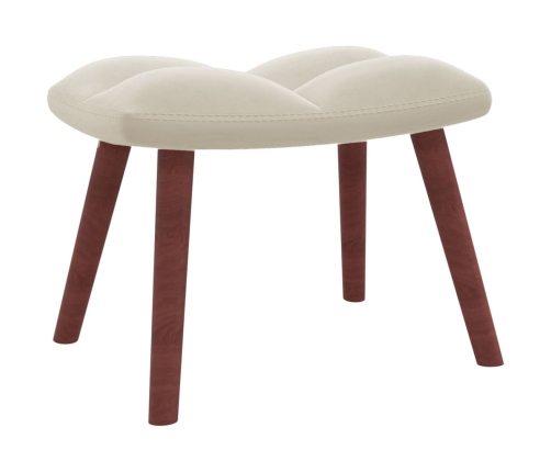 Sillón de relax con taburete terciopelo blanco crema