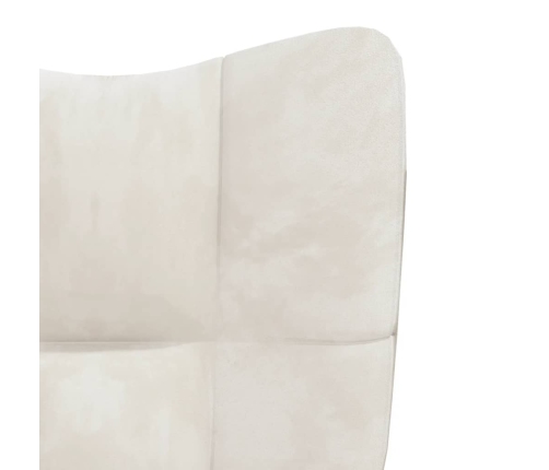 Sillón de relax con taburete terciopelo blanco crema