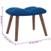 Sillón de relax con taburete terciopelo azul