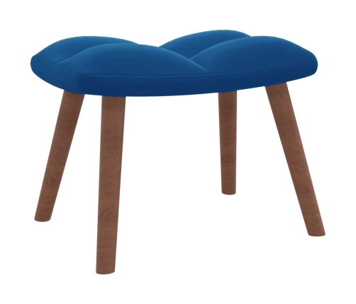 Sillón de relax con taburete terciopelo azul