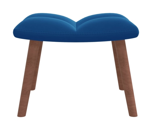 Sillón de relax con taburete terciopelo azul