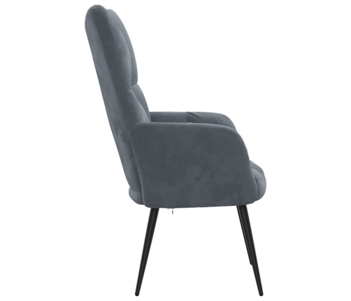 Sillón de relax de terciopelo gris oscuro