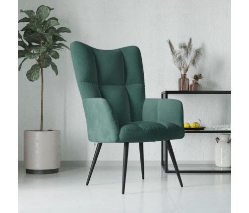 Sillón de relax de terciopelo verde oscuro