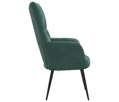 Sillón de relax de terciopelo verde oscuro