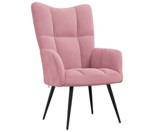 Sillón de relax de terciopelo rosa