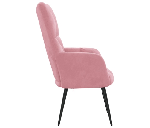 Sillón de relax de terciopelo rosa