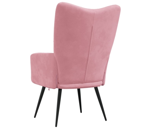 Sillón de relax de terciopelo rosa