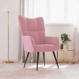 Sillón de relax de terciopelo rosa