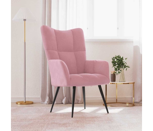 Sillón de relax de terciopelo rosa