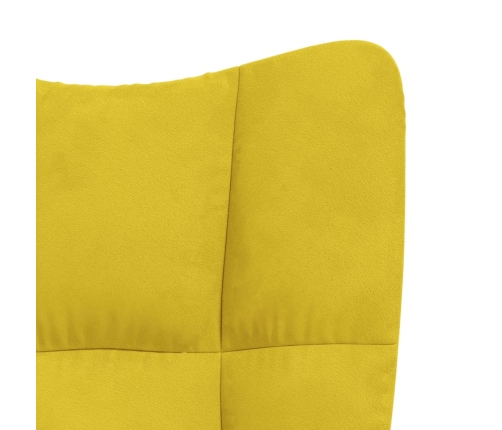 Sillón de relax de terciopelo amarillo mostaza